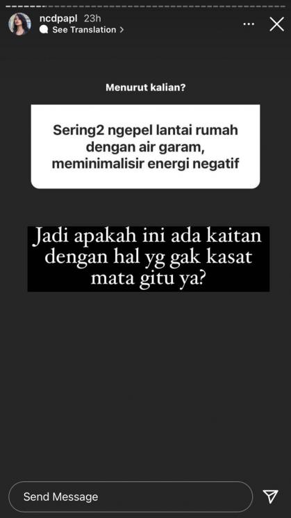 Nora Alexandra alami kejadian aneh. (Instagram/ncdpapl)