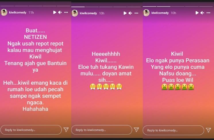 Kiwil menghujat dirinya sendiri. (Instagram/kiwilcomedy)