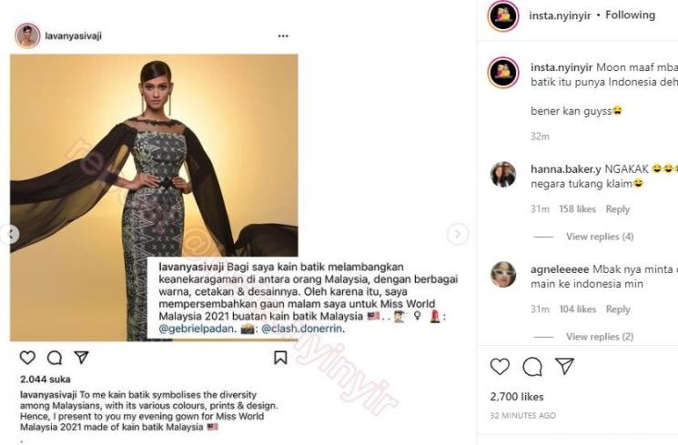 Lavanya Sivaji, Miss World Malaysia. (Instagram)