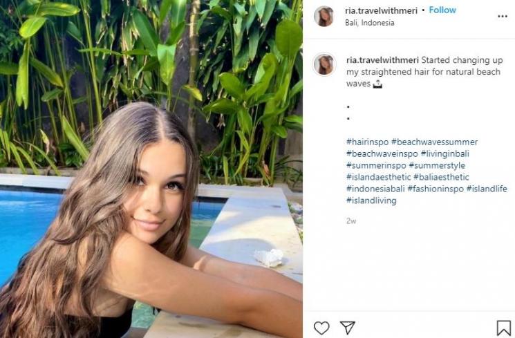 Ria Andrews, teman dekat Stefan William. (Instagram/@ria.travelwithmeri)
