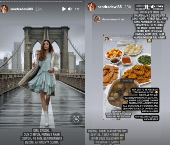 Sandra Dewi minder mau tiru Jun Ji Hyun. (Instagram/@sandradewi88)