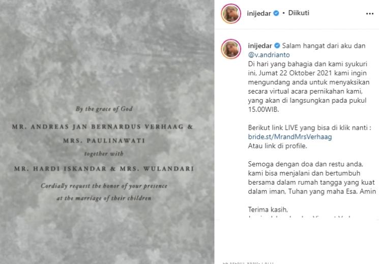 Jessica Iskandar menikah (Instagram/@inijedar)
