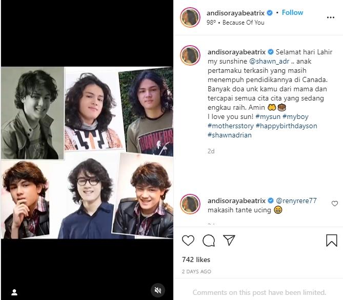 Potret Shawn Anak Andi Soraya. (Instagram/andisorayabeatrix)