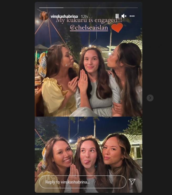 Momen Lamaran Chelsea Islan dan Rob Clinton (instagram/@vinskymuthia)