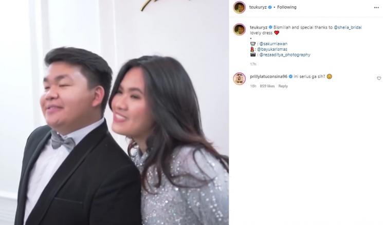 Teuku Ryzki Fitting Baju Pengantin. (Instagram/@teukuryz)