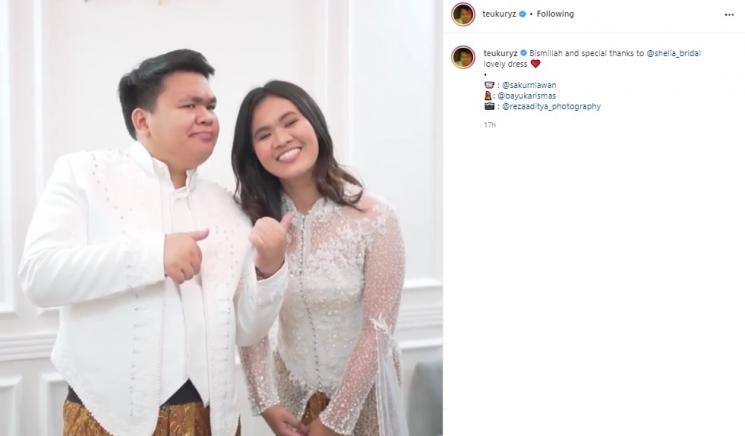 Teuku Ryzki Fitting Baju Pengantin. (Instagram/@teukuryz)