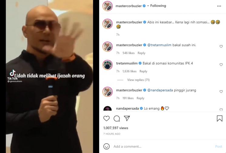 Viral video Deddy Corbuzier bahas kriteria pelamar kerja. (TikTok, Instagram/mastercorbuzier)