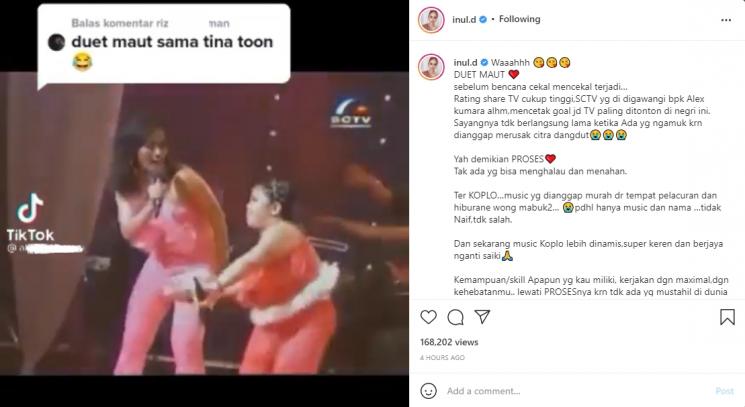 Inul Daratista dan Tina Toon. (Instagram/inul.d)