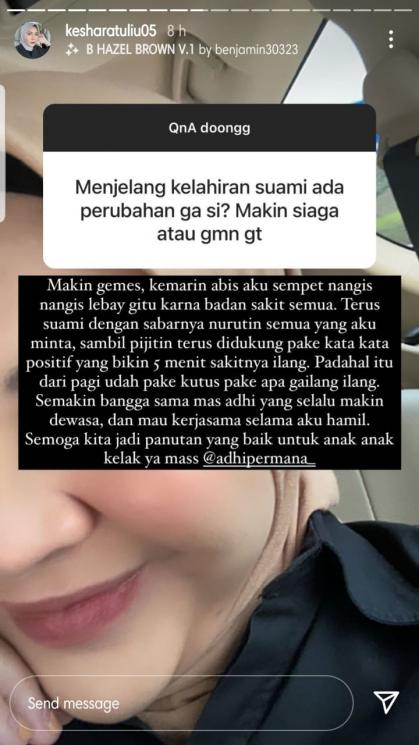 Kesha Ratuliu jawab pertanyaan netizen. (Instagram/@kesharatuliu05)