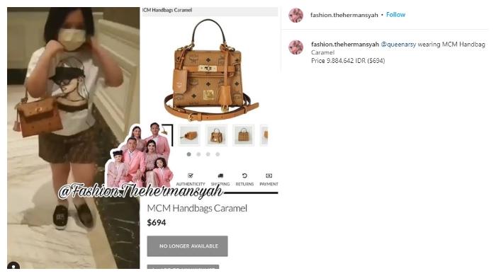 Tas mewah Arsy Hermansyah. (Instagram/@fashion.thehermansyah)