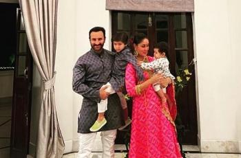 3 Momen Diwali Kareena Kapoor, Jehangir Gemes Digendong Karisma Kapoor