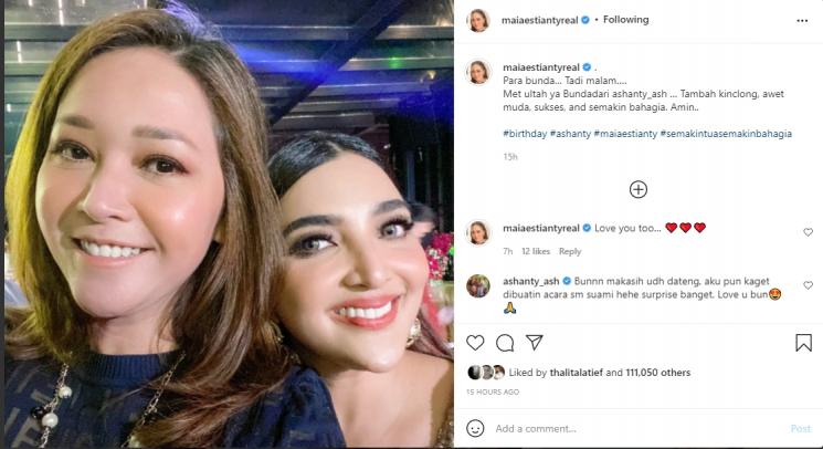 Maia Estianty dan Ashanty. (Instagram/maiaestiantyreal)