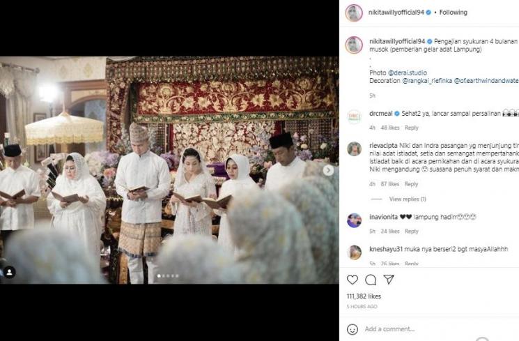 Pengajian 4 bulanan kehamilan Nikita Willy (instagram.com)