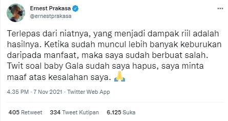 Cuitan Ernest Prakasa (Twitter.com)