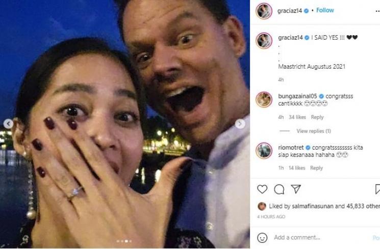 Gracia Indri dilamar pacar bule (instagram.com)