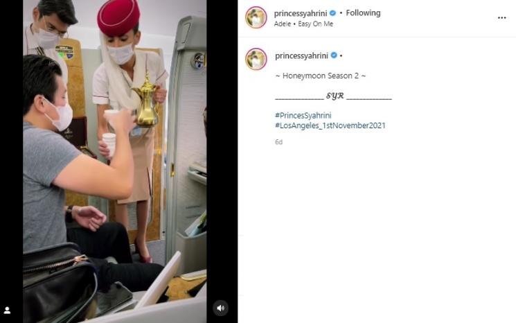 Syahrini liburan ke luar negeri bareng suami. (Instagram/@princessyahrini)