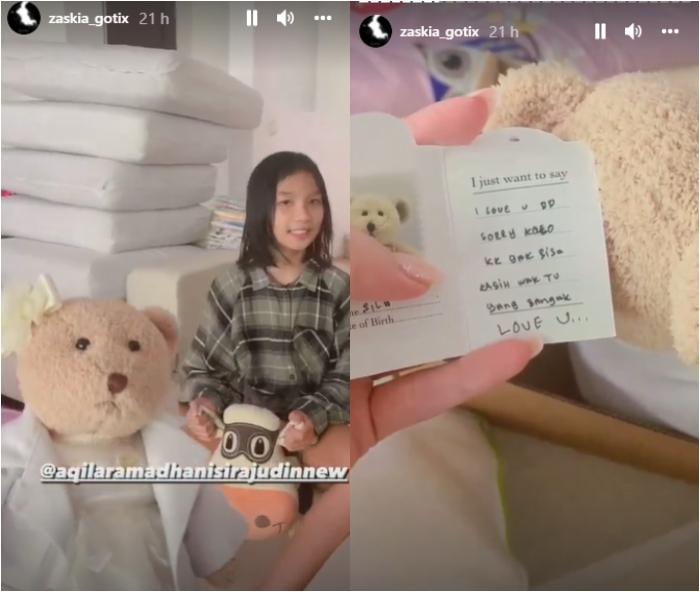Zaskia Gotik pamerkan kado dari anak sambung. (Instagram/@zaskia_gotix)