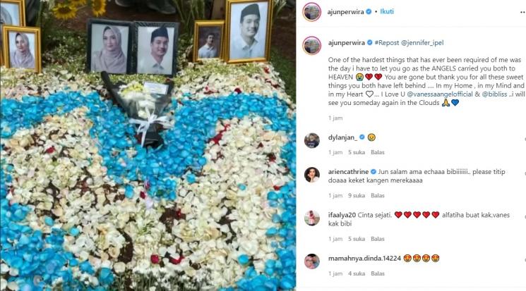 Makam Vanessa Angel diubah oleh Jennifer Jill. [capture Instagram]