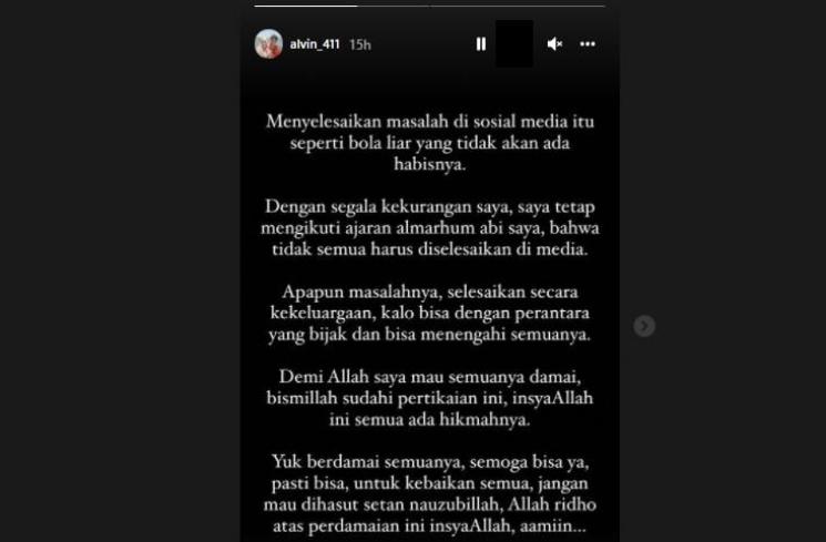 Postingan Alvin Faiz. (Instagram/@alvin_411)