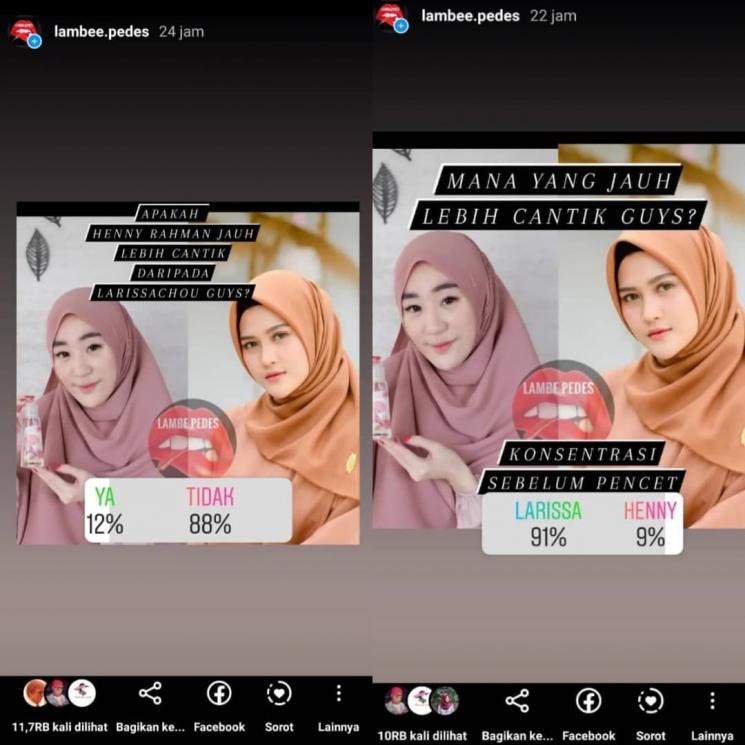 Larissa Chou dan Henny Rahman. (Instagram)