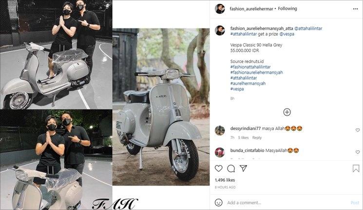 Kado Mewah Atta Halilintar saat Ultah. (Instagram/fashion_aureliehermansyah_atta)