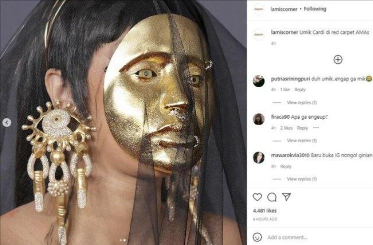 Penampilan nyentrik Cardi B di American Music Awadrs (AMAs) 2021. (Instagram/@lamiscorner)