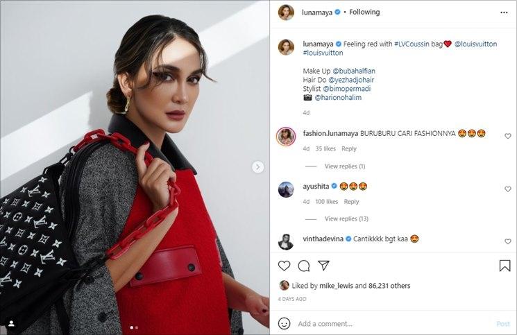 Luna Maya pakai baju simpel, harganya ternyata ratusan juta. (Instagram/@lunamaya)