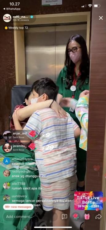 Momen Nagita Slavina Melahirkan (tiktok/@raffi_nagita)