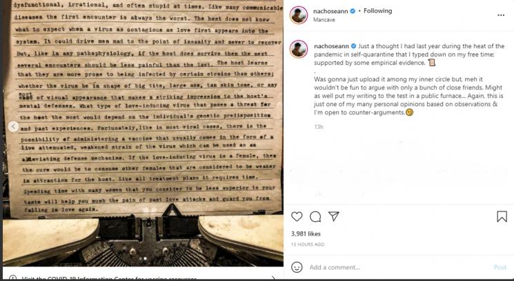 Heboh kabar anak Ahok, Nicholas Sean Purnama ogah menikah. (Instagram/nachoseann)