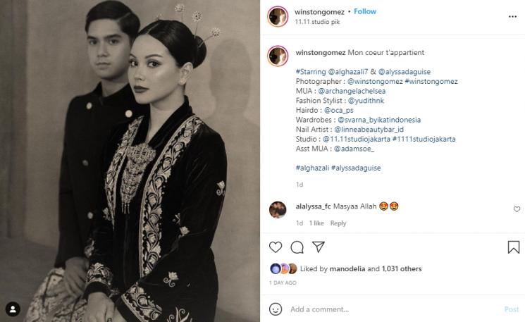 Al Ghazali dan Alyssa Daguise pemotretan pakai busana adat Jawa. (Instagram/winstongomez)