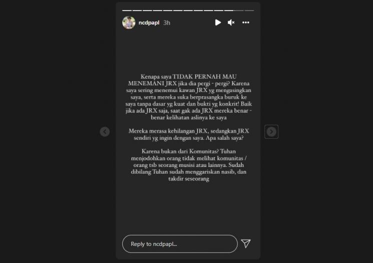 Nora Alexandra sentil sikap buruk teman Jerinx SID. (Instagram/ncdpapl)