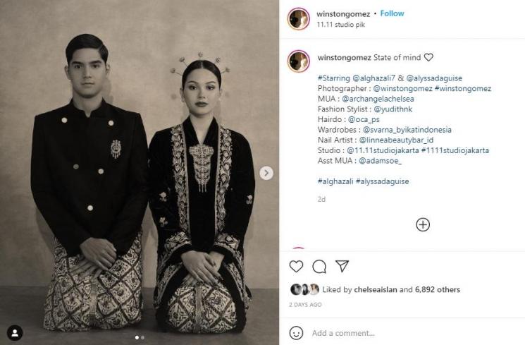 Al Ghazali dan Alyssa Daguise pemotretan pakai busana adat Jawa. (Instagram/winstongomez)