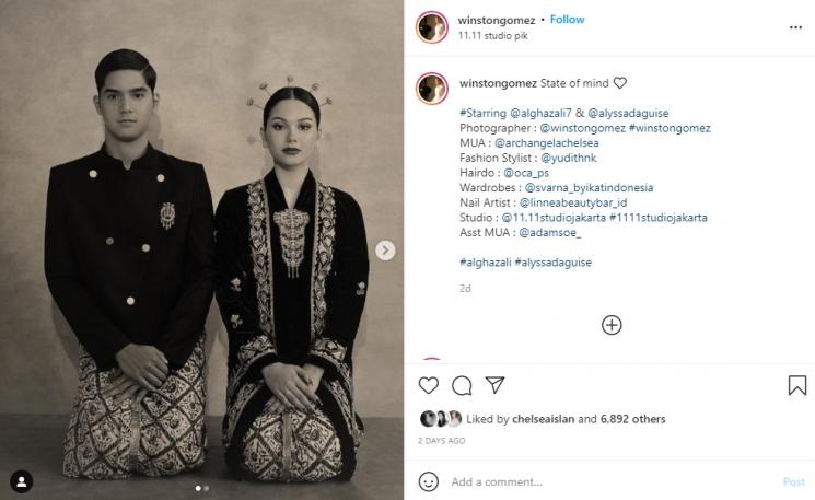 Al Ghazali dan Alyssa Daguise pemotretan pakai busana adat Jawa. (Instagram/winstongomez)