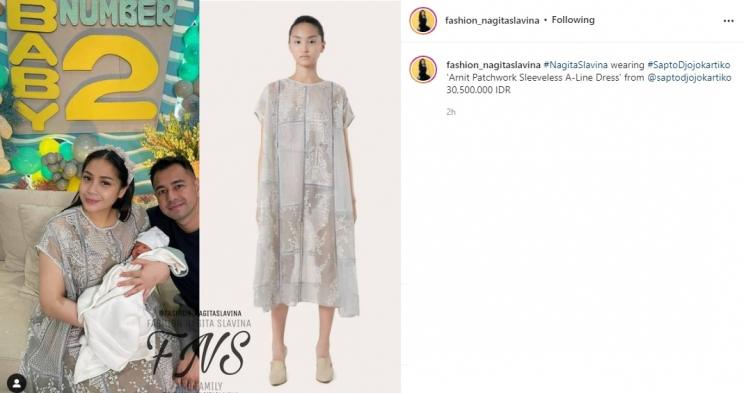 Dress Nagita Slavina. (Instagram/@fashion_nagitaslavina)