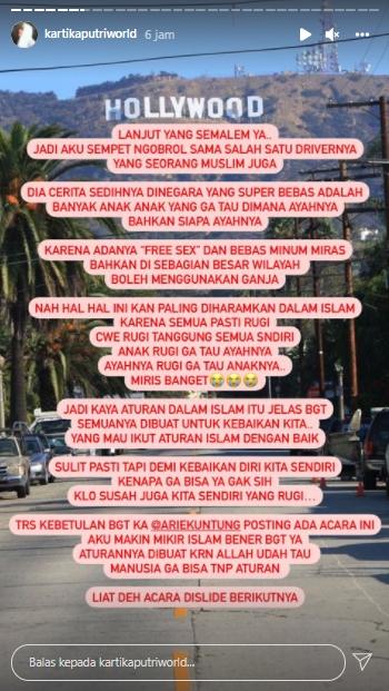 Postingan Kartika Putri (Instagram.com)