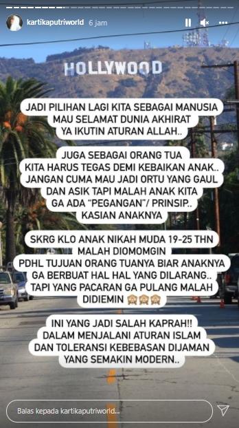 Postingan Kartika Putri (Instagram.com)