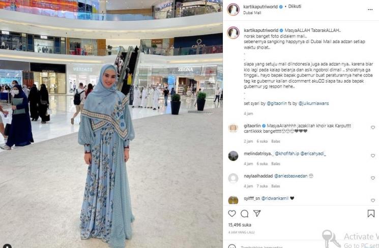 Postingan Kartika Putri (Instagram.com)