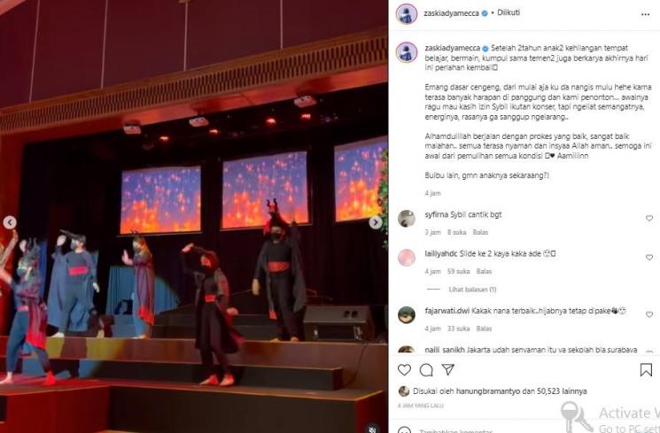 Zaskia Adya Mecca terharu lihat konser putri sulungnya (instagram.com)