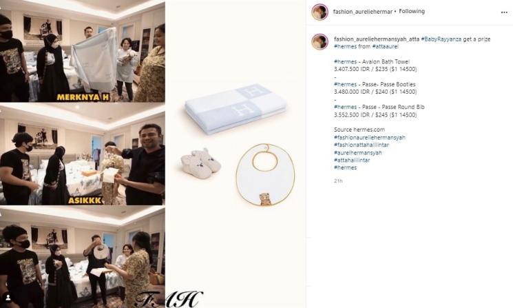 Kado Atta Aurel buat Baby Rayyanza. (Instagram)