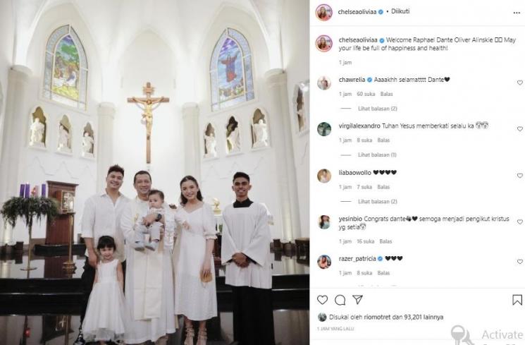 Putra Chelsea Olivia dan Glenn Alinskie dibaptis (instagram.com)
