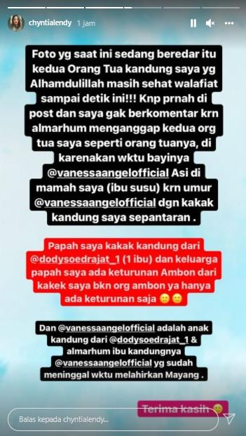 Postingan sepupu Vanessa Angel (instagram.com)