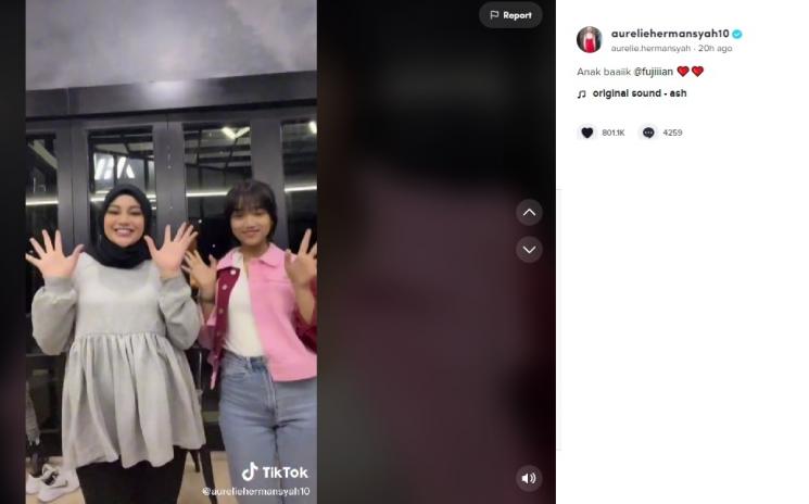 Aurel Hermansyah dan Fuji. (TikTok)