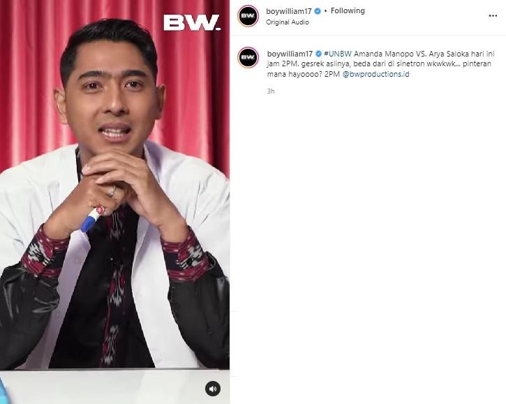 Arya Saloka. (Instagram/@boywilliam17)