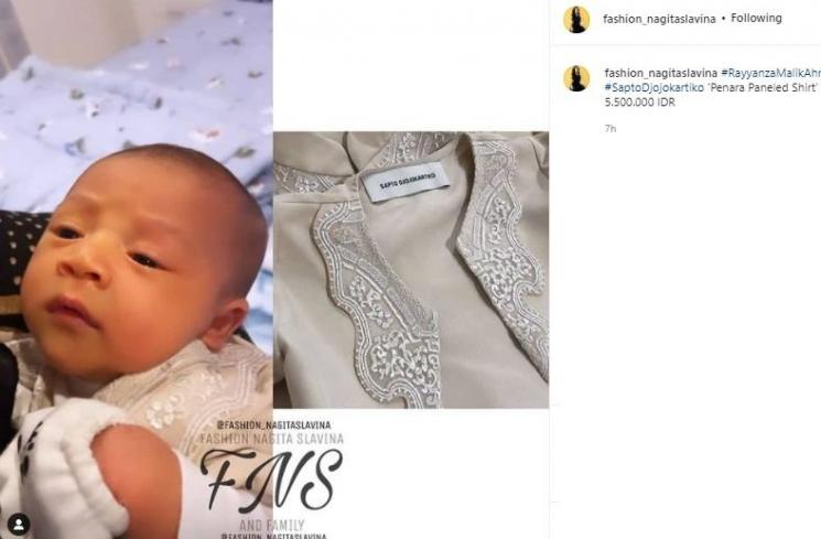 Harga baju Rayyanza. (Instagram/@fashion_nagitaslavina)