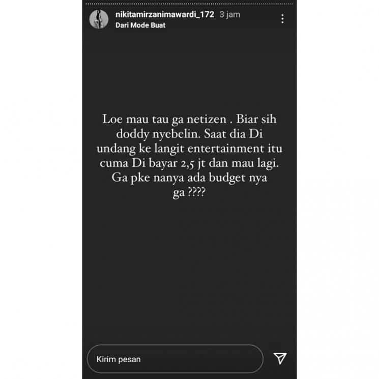 Nikita Mirzani semprot Fuji. (Instagram/@nikitamirzanimawardi_172)