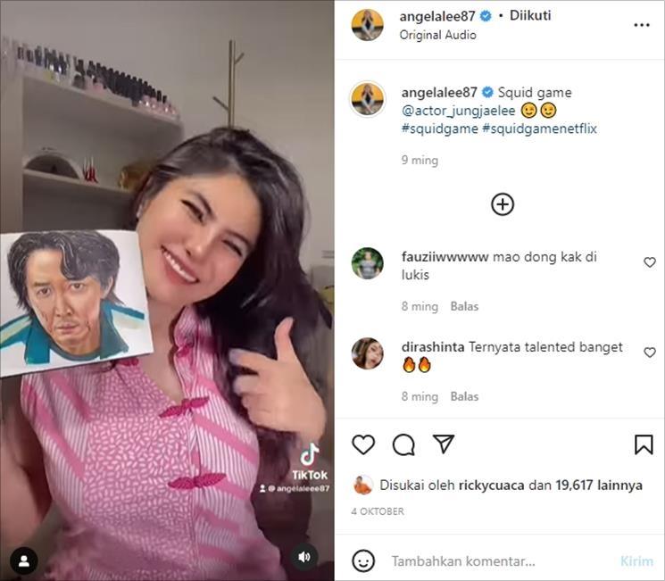 Momen Angela Lee Melukis. (Instagram/@angelalee87)
