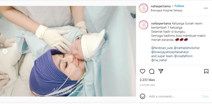 Potret Nathalie Holscher Melahirkan (Instagram/@nafaspertama)