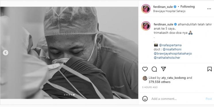 Potret Nathalie Holscher Melahirkan (Instagram/@ferdinan_sule)