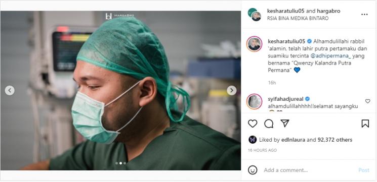 Potret Kesha Ratuliu Melahirkan. (Instagram/keshasatuliu05)