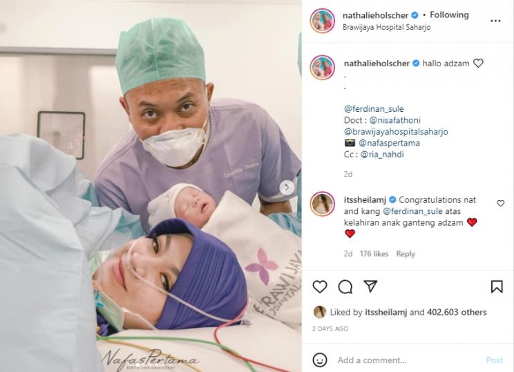 Artis melahirkan anak pertama di tahun 2021 (Instagram/@nathalieholscher)